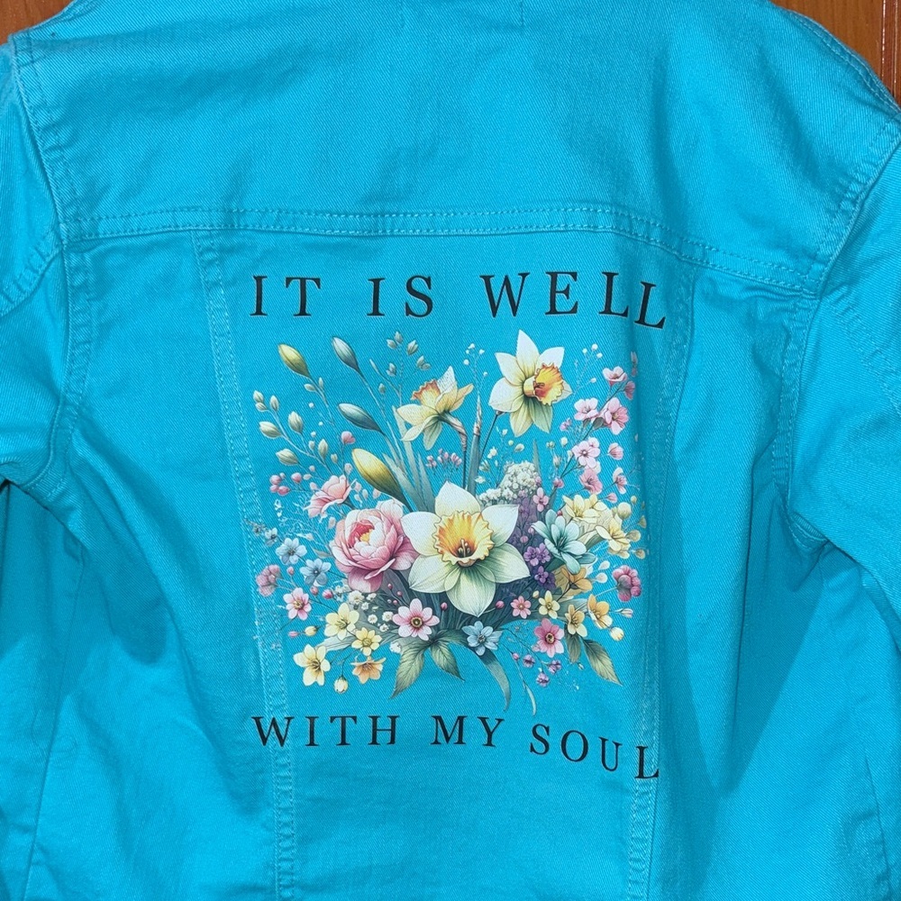 Relativity Blue Floral Embroidered Jacket - Picture 2 of 9